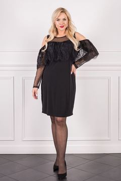 Immagine di PLUS SIZE DRESS WITH LACE FRILL AND CHIFFON SLEEVE